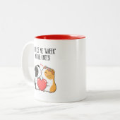Tasse 2 Couleurs Funny Valentine’s Day Guinea Pig Mug, (Devant gauche)