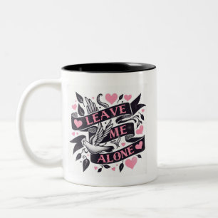 Tasse 2 Couleurs Funny Valentines, Laisse-moi tranquille colombes e