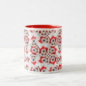 Tasse 2 Couleurs Funny Wire Fox Terrier Motif de Noël (Centre)