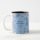 Tasse 2 Couleurs Funny Woodland Friends Blue Winter Forest Pattern (Gauche)