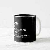 Tasse 2 Couleurs Funpa/Grandpa définition amusante (Devant droit)