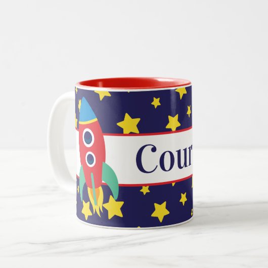 Tasse 2 Couleurs Fusée spatiale - Musique personnalisée (Devant gauche)