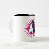 Tasse 2 Couleurs Fusée spatiale rétro (Devant gauche)