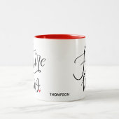 Tasse 2 Couleurs Futur Mme Calligraphie Custom Red (Centre)