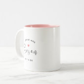 Tasse 2 Couleurs Futur Mme Personnalisée Mariage de nom de script n (Devant gauche)
