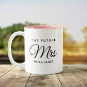 Tasse 2 Couleurs Futur moderne Mme Bride Fiançailles Script