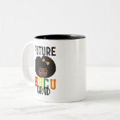 Tasse 2 Couleurs Future diplômée d'une université noire Graduation (Devant gauche)