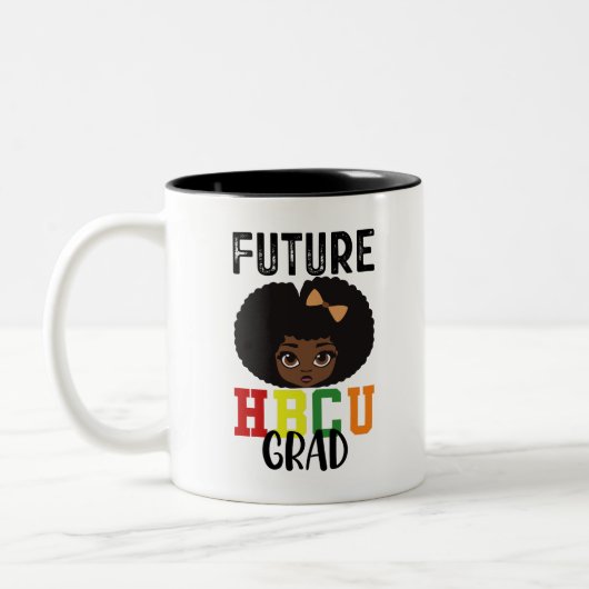 Tasse 2 Couleurs Future diplômée d'une université noire Graduation (Gauche)
