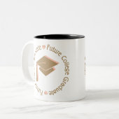 Tasse 2 Couleurs Future fille de diplômé d'université (Devant gauche)