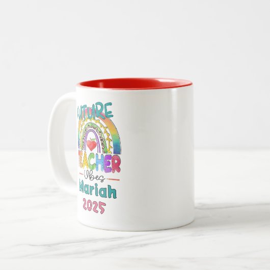 Tasse 2 Couleurs Future Teacher Personalized  (Devant gauche)