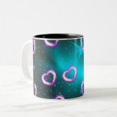 Tasse 2 Couleurs Galaxie de coeur (Devant gauche)