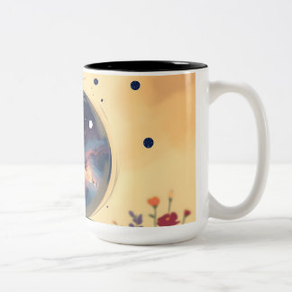 Tasse 2 Couleurs Galaxie impressionniste avec jardin fleuri