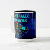 Tasse 2 Couleurs Gamer Retro Neon Blue (Devant gauche)