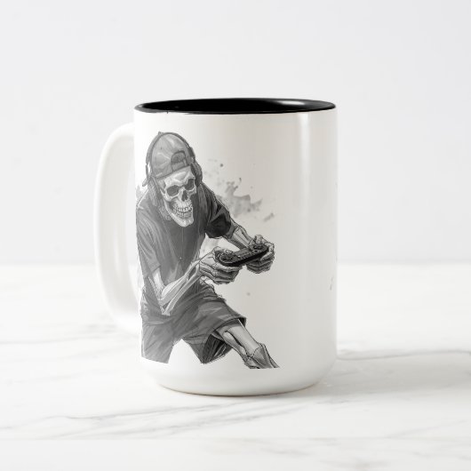 Tasse 2 Couleurs Gamer Skeleton  (Devant gauche)