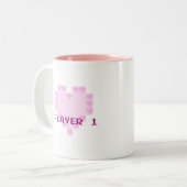 Tasse 2 Couleurs Gamers dans l'amour - joueur 1 (Devant gauche)