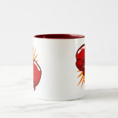 Tasse 2 Couleurs Gants de boxe de bande dessinée (Centre)