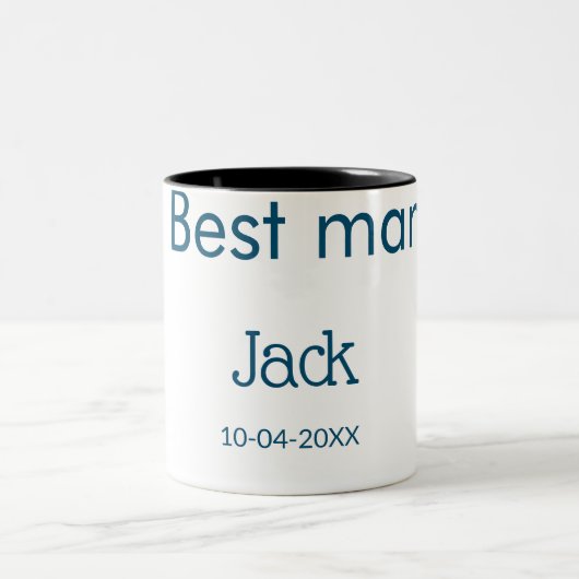 Tasse 2 Couleurs garçon d'honneur témoin ajouter nom texte bachelor (Centre)