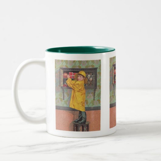 Tasse 2 Couleurs Garçon en Raincoat (Gauche)