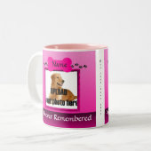 Tasse 2 Couleurs Garde-mémoire de chien rose (Devant gauche)