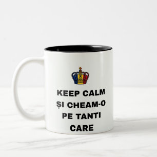 TASSE 2 COULEURS GARDEZ CALME ET APPELEZ TANTE QUI JETTE DES SORTS