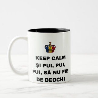 TASSE 2 COULEURS GARDEZ CALME ȘI PUI, PUI, PUI, POUR ÉVITER LE MAUV