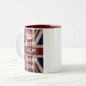 Tasse 2 Couleurs Gardez le calme et continuez avec Union Jack (Devant gauche)