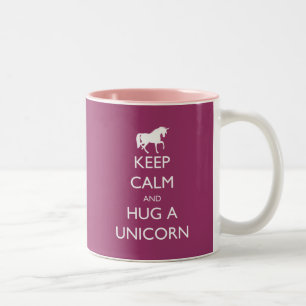 Tasse 2 Couleurs Gardez le calme et étreignez une licorne
