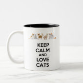Tasse 2 Couleurs Gardez le calme et l'amour chats (Gauche)