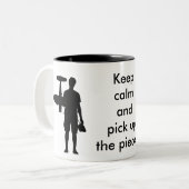 Tasse 2 Couleurs Gardez le calme et prenez les morceaux (Devant gauche)