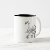 Tasse 2 Couleurs Gardez-le Classique Élégant Cygne (Devant droit)