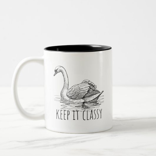 Tasse 2 Couleurs Gardez-le Classique Élégant Cygne (Gauche)