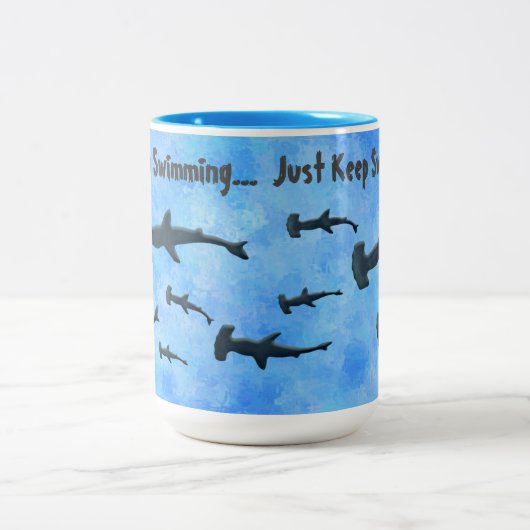 Tasse 2 Couleurs "Gardez simplement les requins à nager" (Centre)