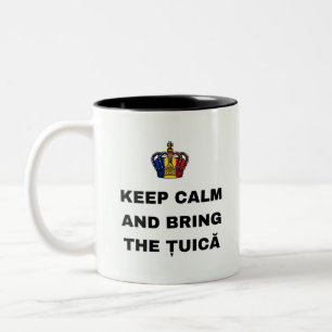 TASSE 2 COULEURS GARDEZ VOTRE CALME ET APPORTEZ LA ȚUICĂ