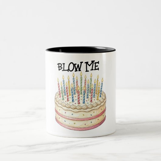 Tasse 2 Couleurs Gâteau d'anniversaire  (Centre)