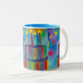 Tasse 2 Couleurs Gâteau d'anniversaire (Devant droit)