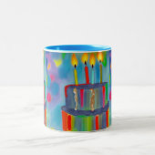 Tasse 2 Couleurs Gâteau d'anniversaire (Centre)