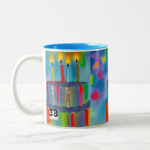 Tasse 2 Couleurs Gâteau d'anniversaire