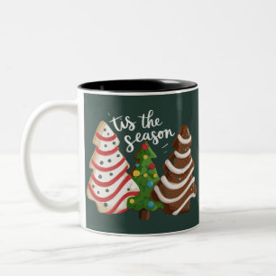 Tasse 2 Couleurs Gâteau d'arbre de Noël C'est la saison Fêtes de No