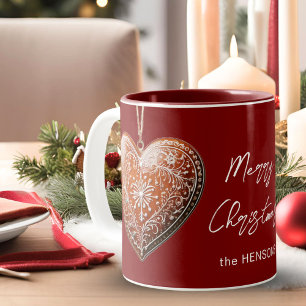 Tasse 2 Couleurs Gâteau de Noël rustique décoré traditionnel