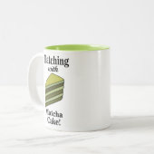 Tasse 2 Couleurs Gâteau Vert Matcha Drôle (Devant gauche)