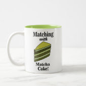 Tasse 2 Couleurs Gâteau Vert Matcha Drôle (Gauche)