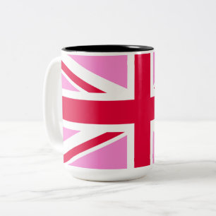 Tasse 2 Couleurs GAY PRIDE britannique (Union Jack rose) (Drapeau b