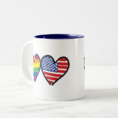 TASSE 2 COULEURS GAY PRIDE USA (Devant gauche)