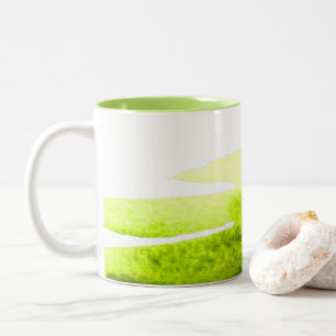 Tasse 2 Couleurs Gazon vert lime aquarelle swish
