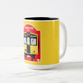 Tasse 2 Couleurs Geeks de train ferroviaire britannique (Devant droit)