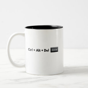 Tasse 2 Couleurs Geeky Control Alt Del Réunions