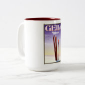 Tasse 2 Couleurs Geilo, Norvège affiche de voyage de ski (Devant gauche)