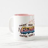 Tasse 2 Couleurs Gémeaux Zodiaque Graffiti  (Devant gauche)