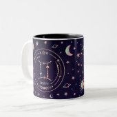 Tasse 2 Couleurs Gemini Zodiac Astrologique (Devant gauche)