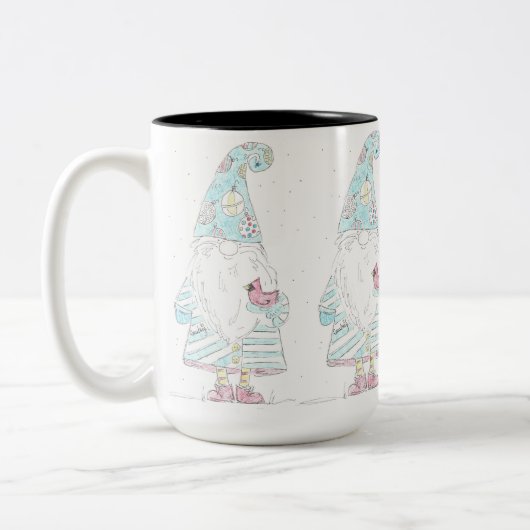 Tasse 2 Couleurs Gène de Noël avec cardinal (Gauche)